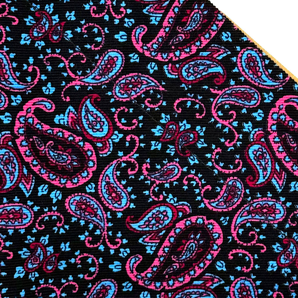 Blue Paisley Corduroy dog collar