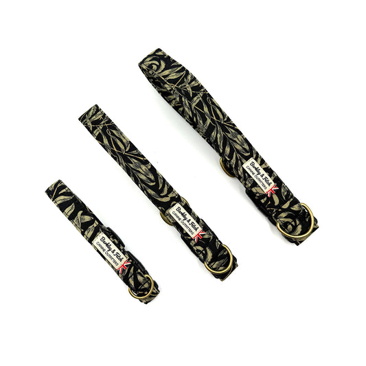 Black Willow Print dog collar