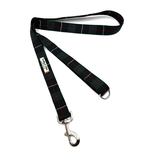 Green & Navy Tartan dog lead