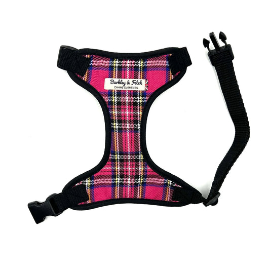 Bright Pink Tartan dog harness