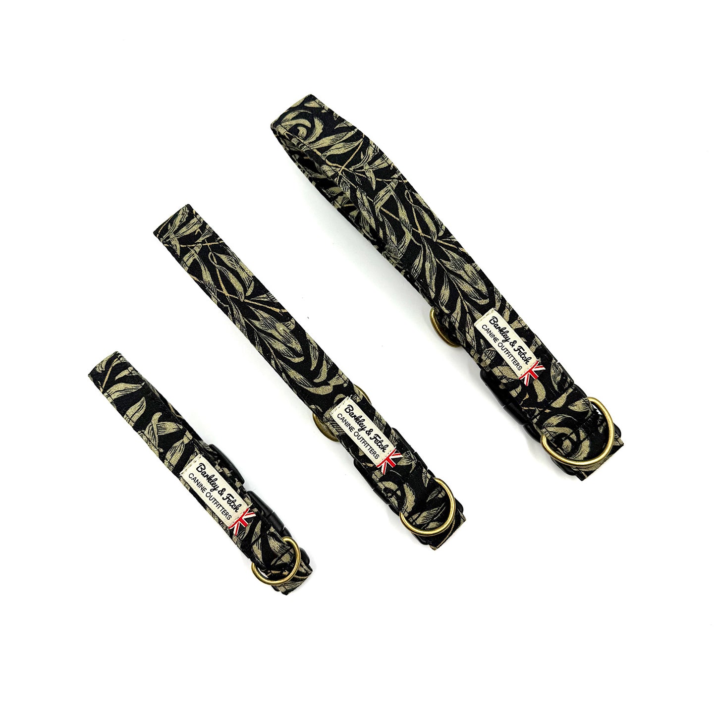 Black Willow Print dog collar