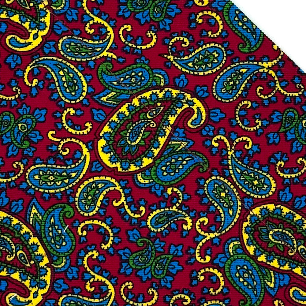 Cherry Paisley Corduroy dog collar