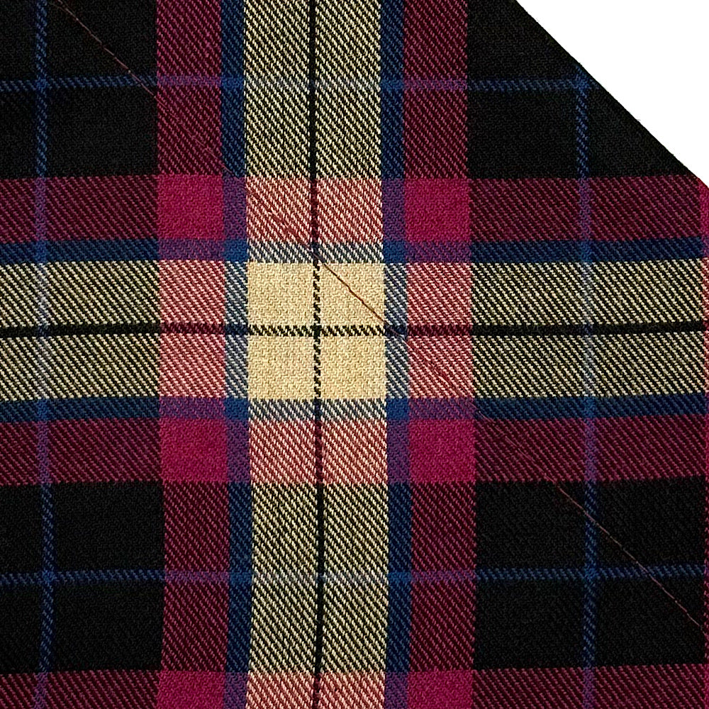 Wine Tartan dog collar