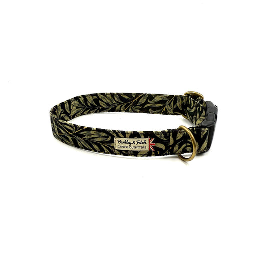 Black Willow Print dog collar