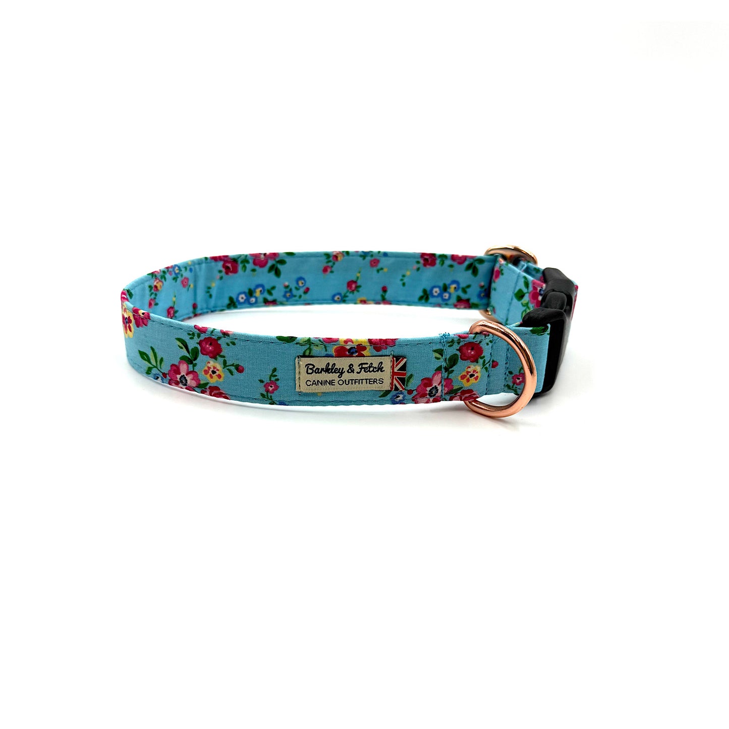 Blue Ditsy Floral Print dog collar