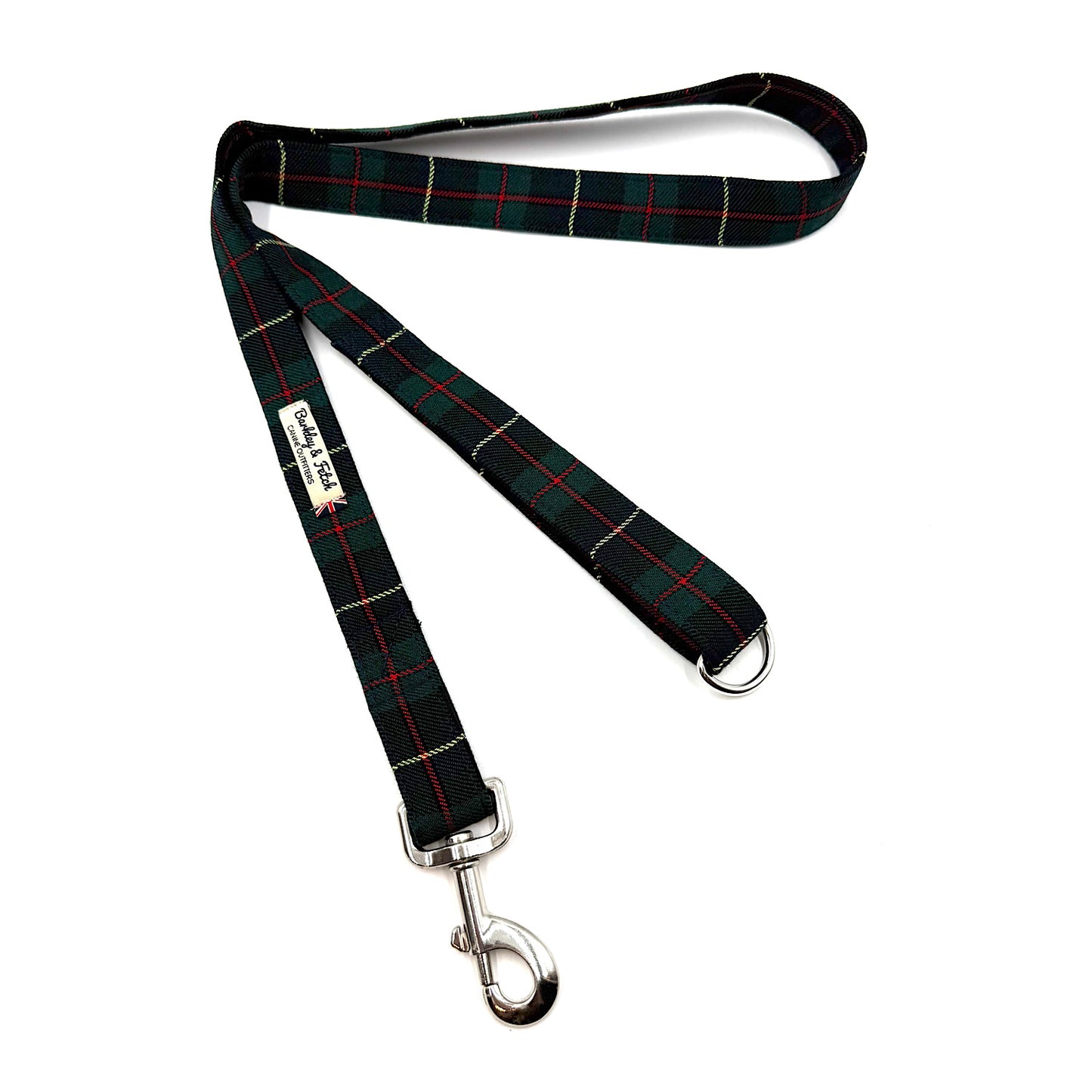 Green & Navy Tartan dog lead