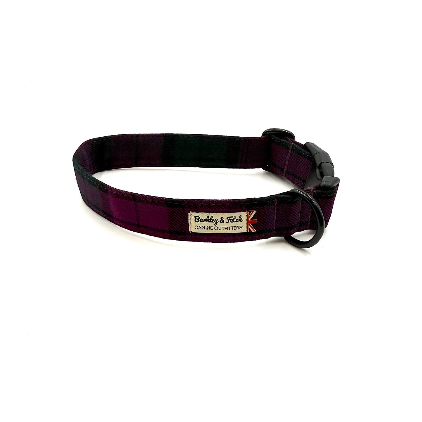 Mulberry Tartan dog collar