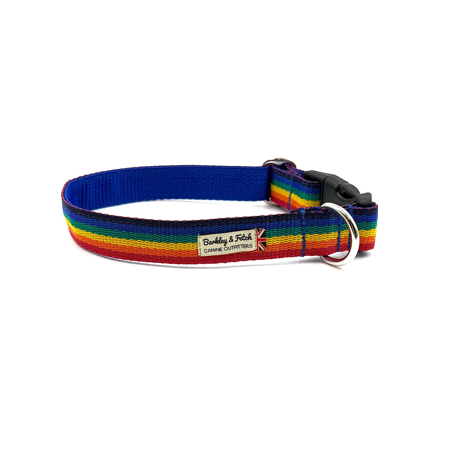 Rainbow Webbing dog collar