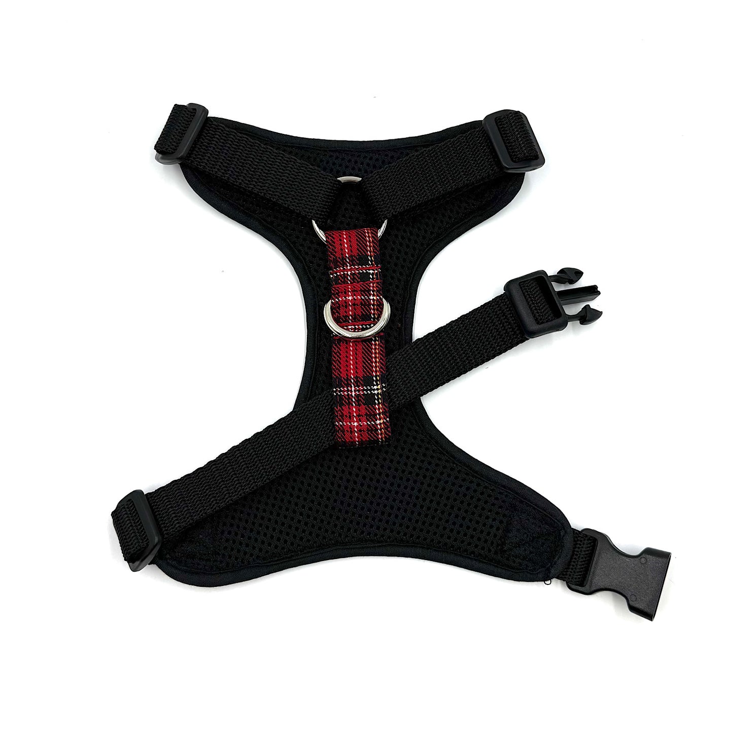 Red Tartan dog harness