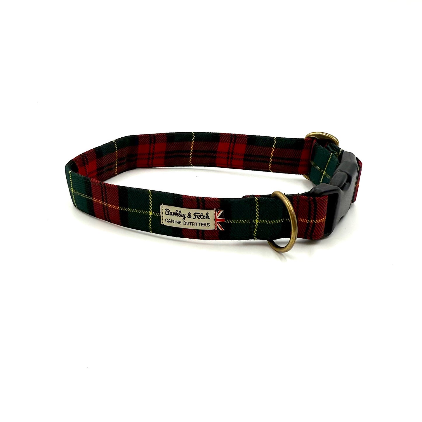 Red & Green Tartan dog collar