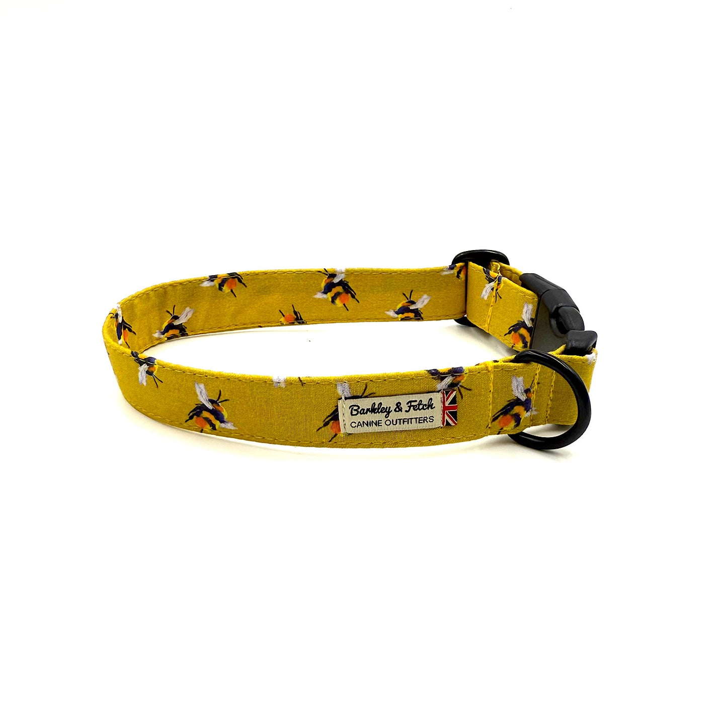 Bee Print dog collar - yellow