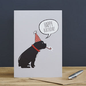 French bulldog birthday card (black)