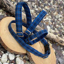 Load image into Gallery viewer, Blue/navy tartan collars &amp; lead