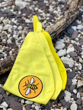 Load image into Gallery viewer, Manchester Bee “Sunshine yellow” tie-on dog bandana