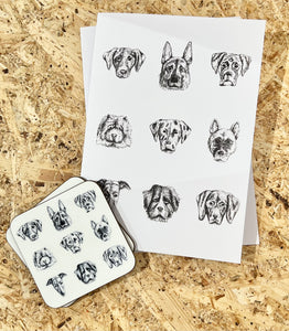 Card & coaster set exclusively for B&V (large dogs)
