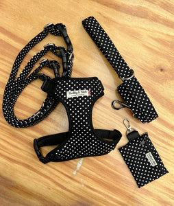 Black & white Polka dot (leads,collars, harnesses and more)
