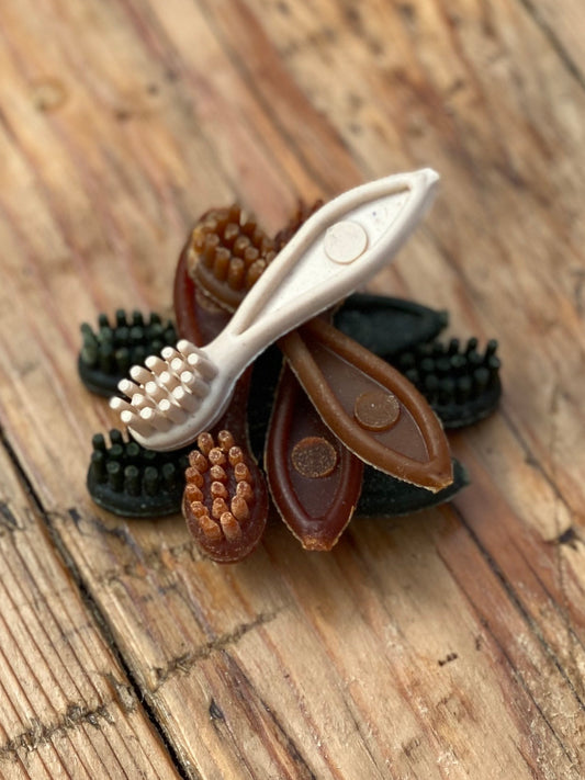 Mini tooth brush chews