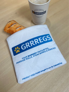 “Grrregs sausage roll” plush toy