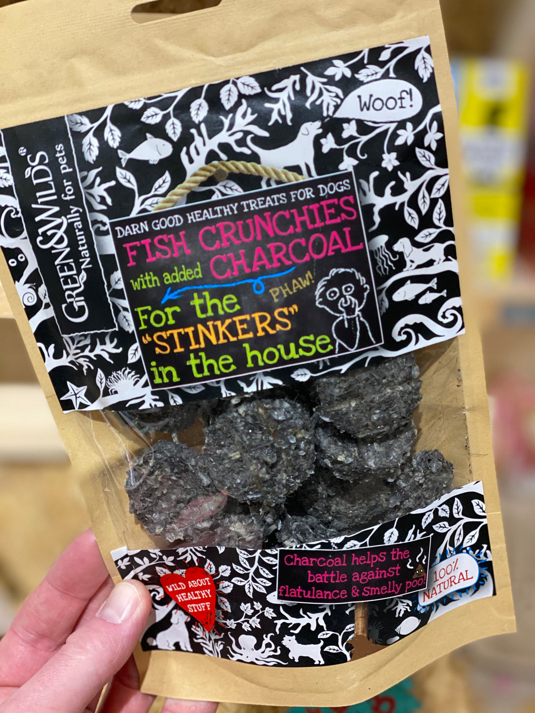 Fish crunchies (with charcoal)