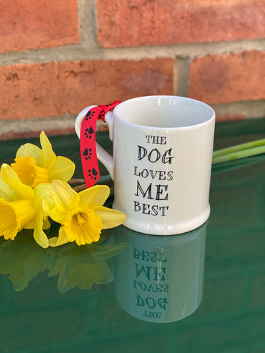 “Dog loves me best” mug