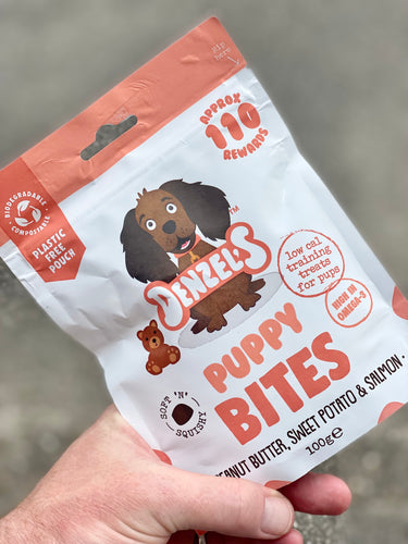Puppy Denzels soft treats bites peanut butter, sweet potato & salmon