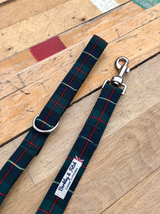 Green/red/navy window pane check lead by Barkley & Fetch