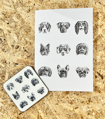 Card & coaster set exclusively for B&V (small dogs)